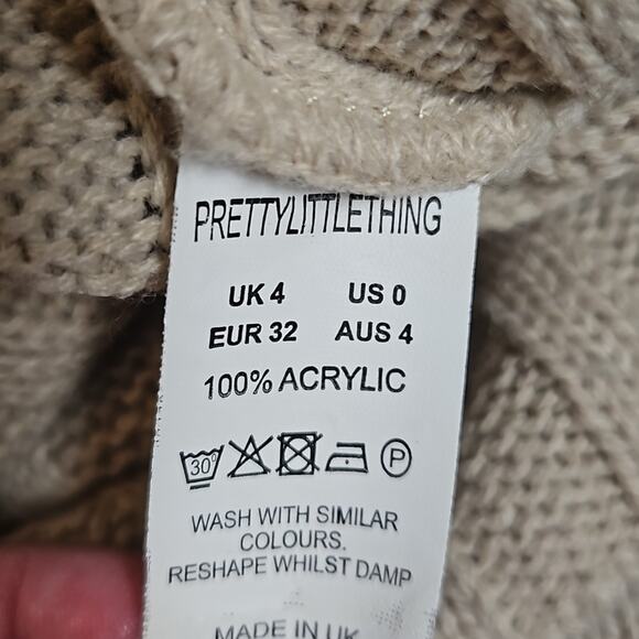 PrettyLittleThing Stone Ribbed Knitted Oversized Sweater - Picture 13 of 13